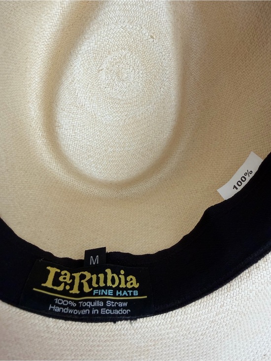 Aussie Ala Alzada Fino White Panama Hat with Black Band main image 5